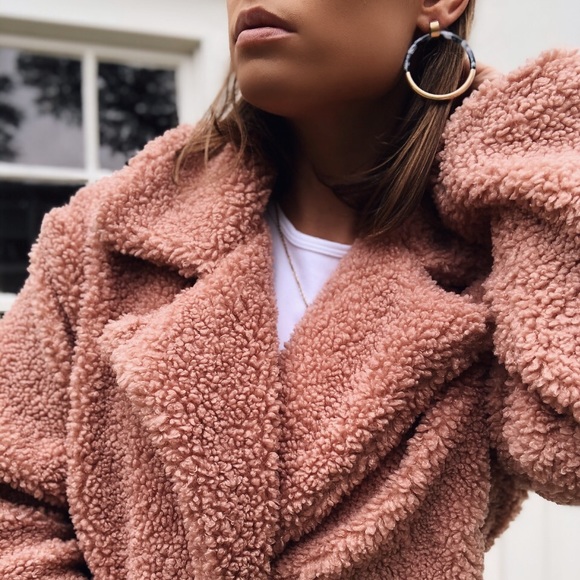 Last 1✨Faux Fur Teddy Jacket - BriBri Mauve - Picture 7 of 8